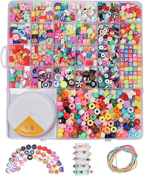 Yochus 1200pcs Clay Beads Bracelet Making Kit, 21Style Animal Butterfly Dog Fruit Flower Pony Candy Heart Star Rainbow Ball Space Sea Theme Letter Beads for Jewelry Making, Friendship Crafts Gifts
