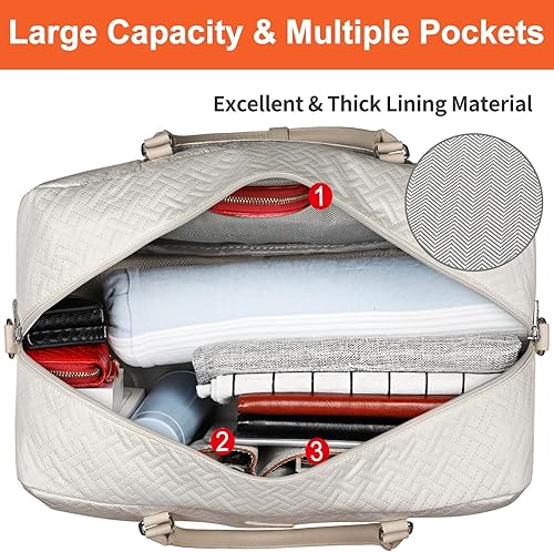 Miniatura 7 de IBFUN Bolsas de fin de semana para mujer, bolsa de viaje de fin de semana de 21 pulgadas, bolsa de lona de viaje para llevar durante la noche, 3