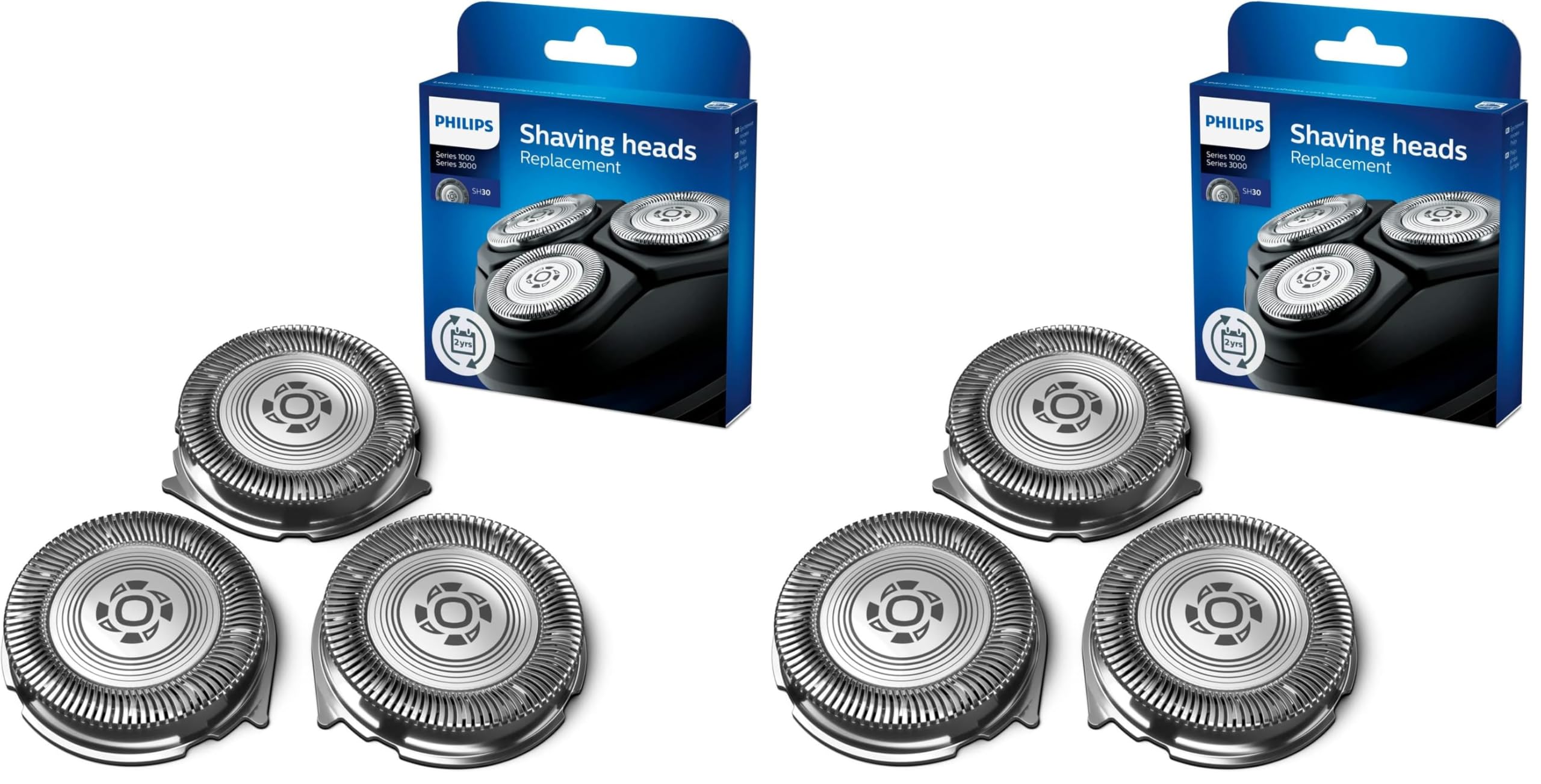 Philips SH30/50, Cabezal de Recambio, compatible con las Afeitadoras Philips Serie 3000, X3000 y 1000 (Paquete de 2)