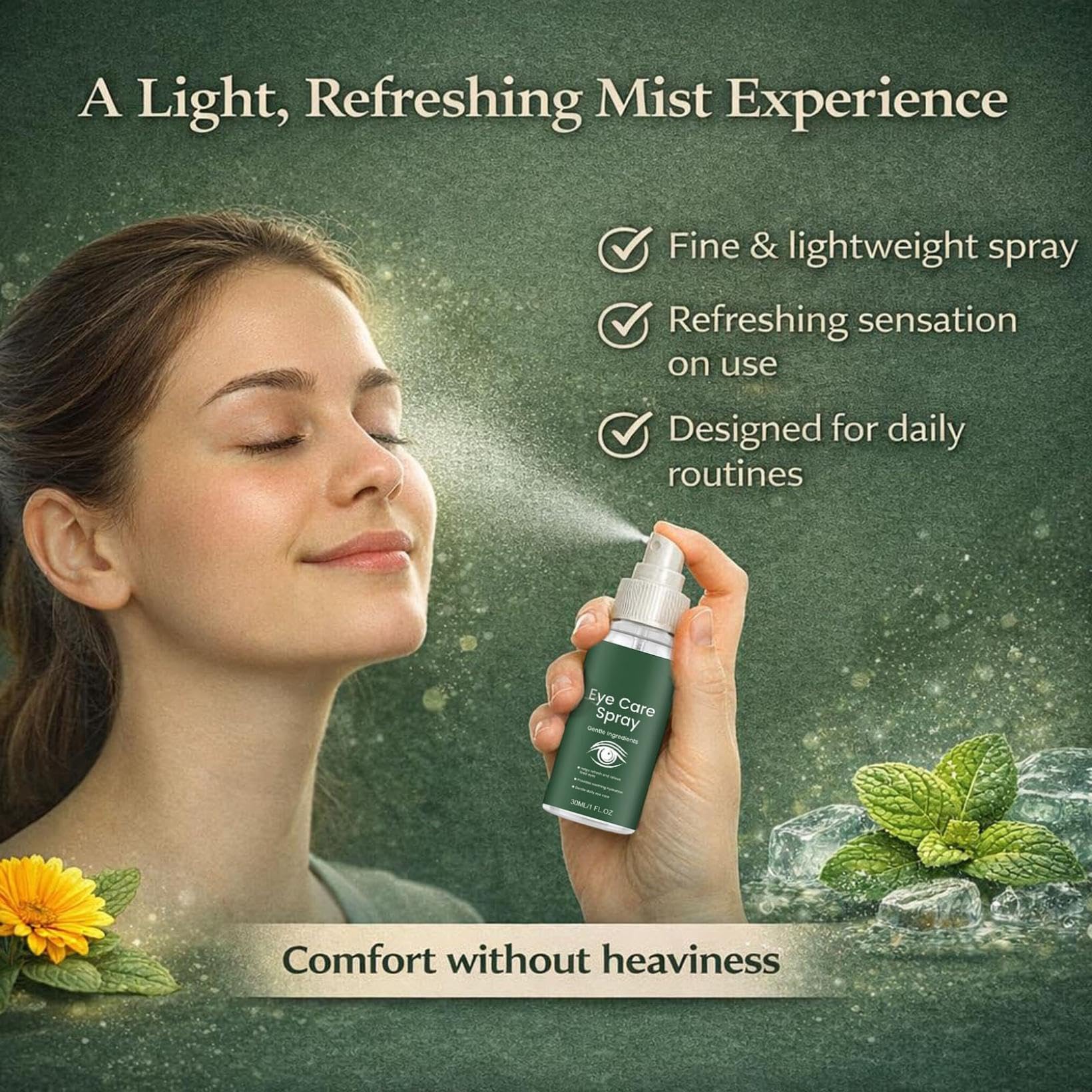 Luteinowy spray do pielęgnacji oczu, zawiera luteinę, nagietek, witaminę E, długotrwałe nawilżanie, łagodna pielęgnacja, łagodzi suchość oczu, codzienny roztwór do pielęgnacji oczu (3 szt.)