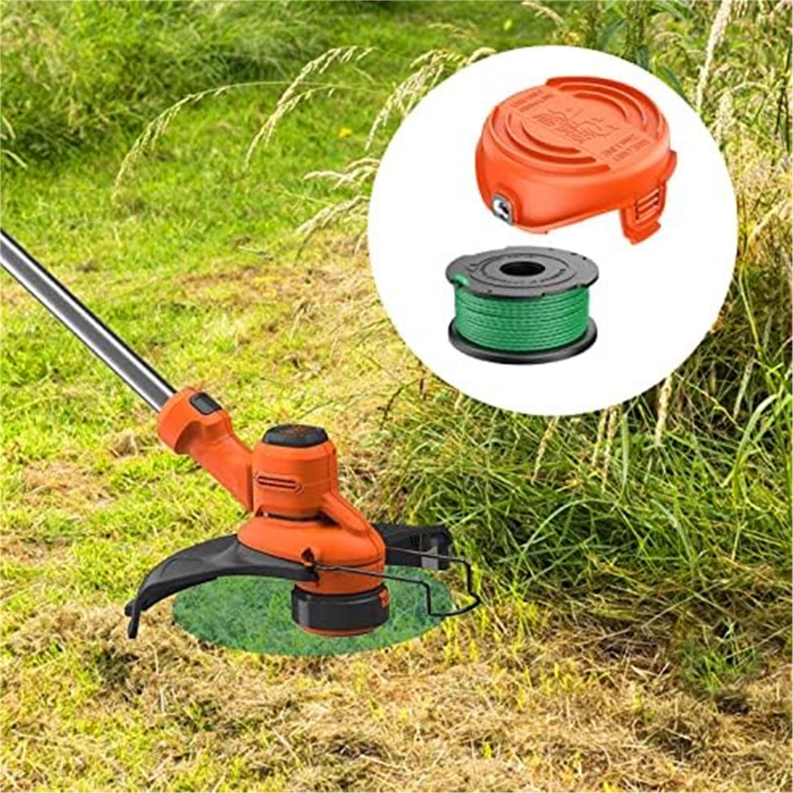 Automatyczna szpula kosiarki Zamienna szpula dla podkaszarki żyłkowej, dla szpul Black i Decker A6486 2 mm/6,1 m(BLACK 8 2)