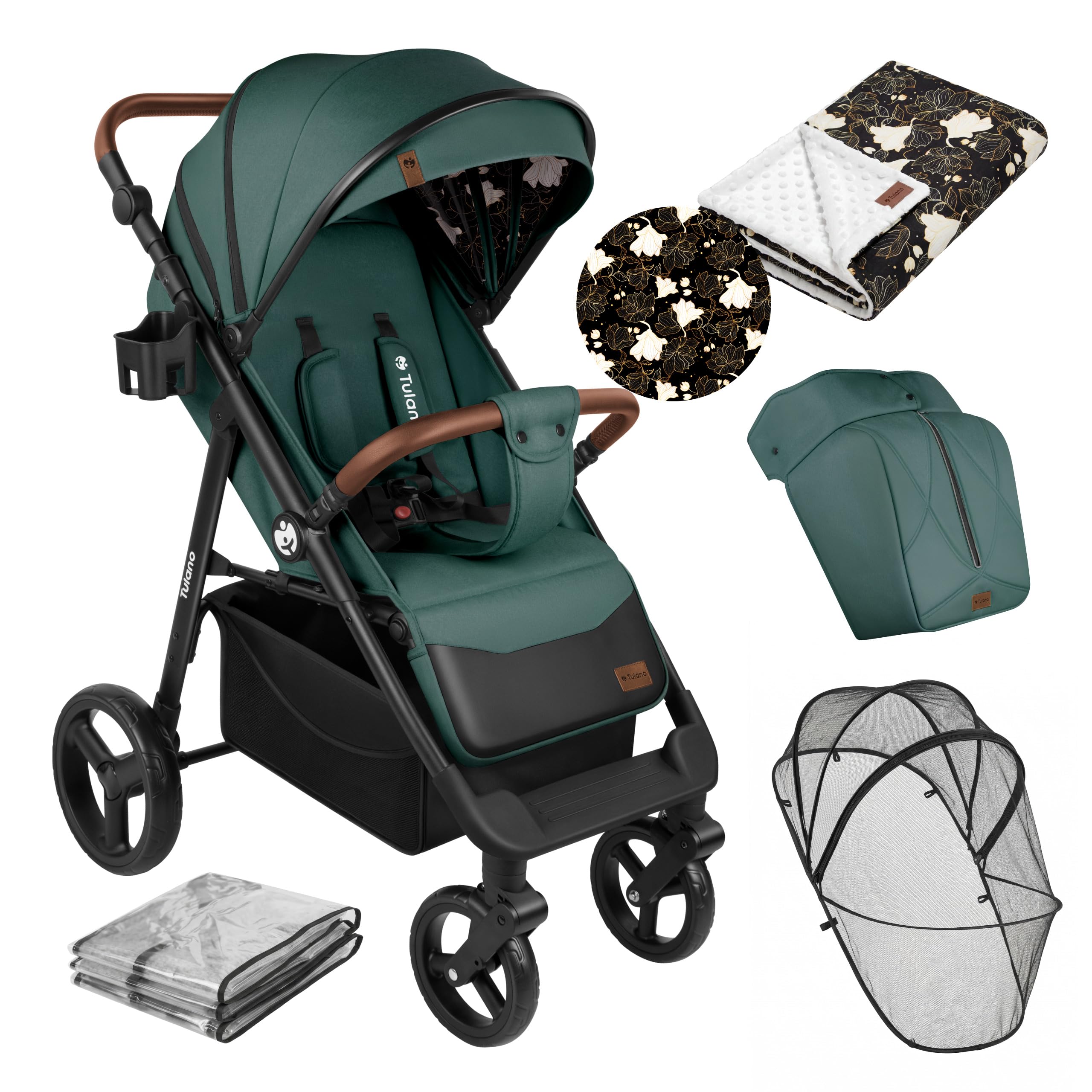 Tulano Avignon 35 Kinderwagen Buggy Reisebuggy mit Liegefunktion Flugzeug Handgepäck bis 22kg Grün