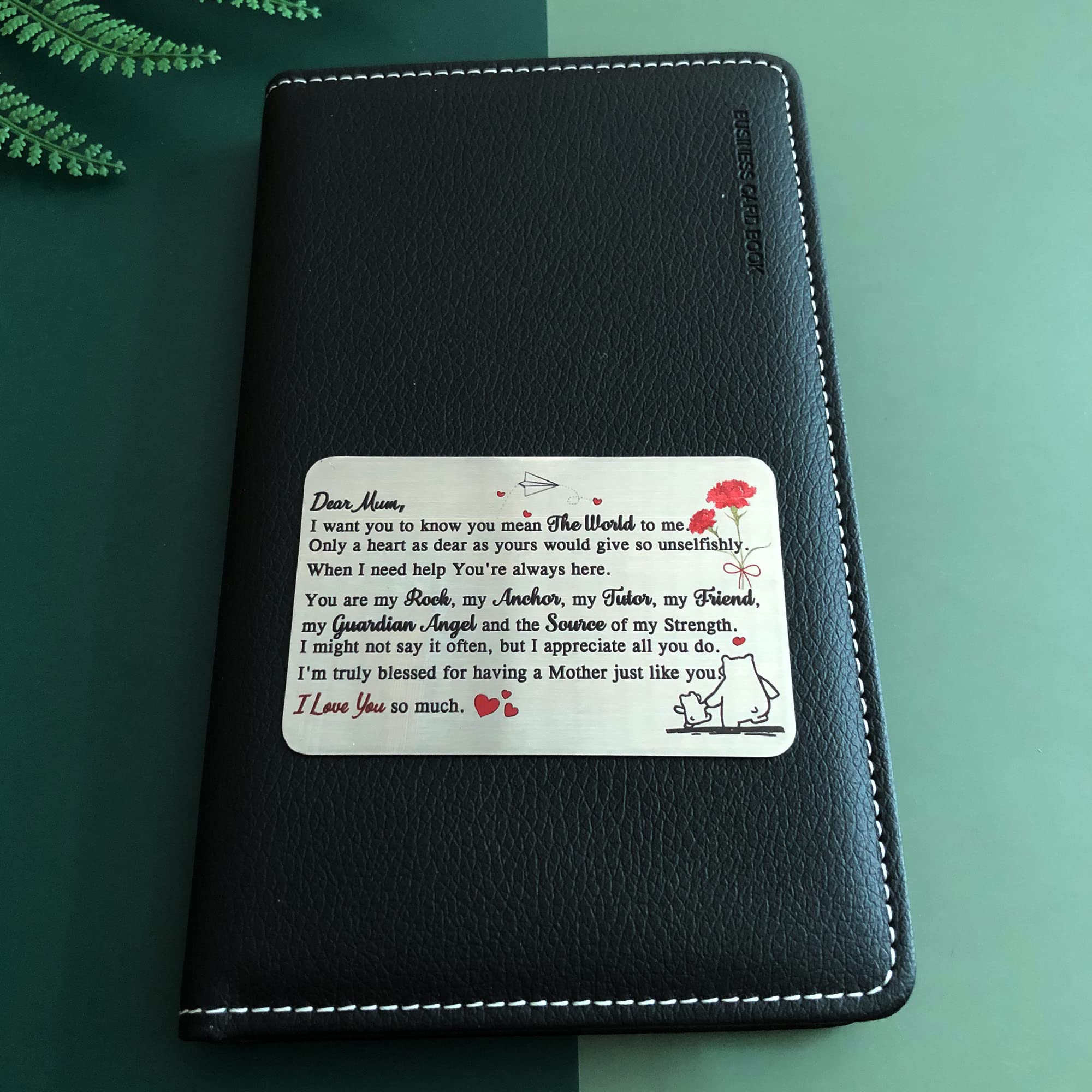 Mhfpl To My Mom I Love You Mom Wallet Card, Engraved Metal Wallet Insert Card With Love Quotes From Daughter Son, Thank You Mom Card, Christmas - View #6