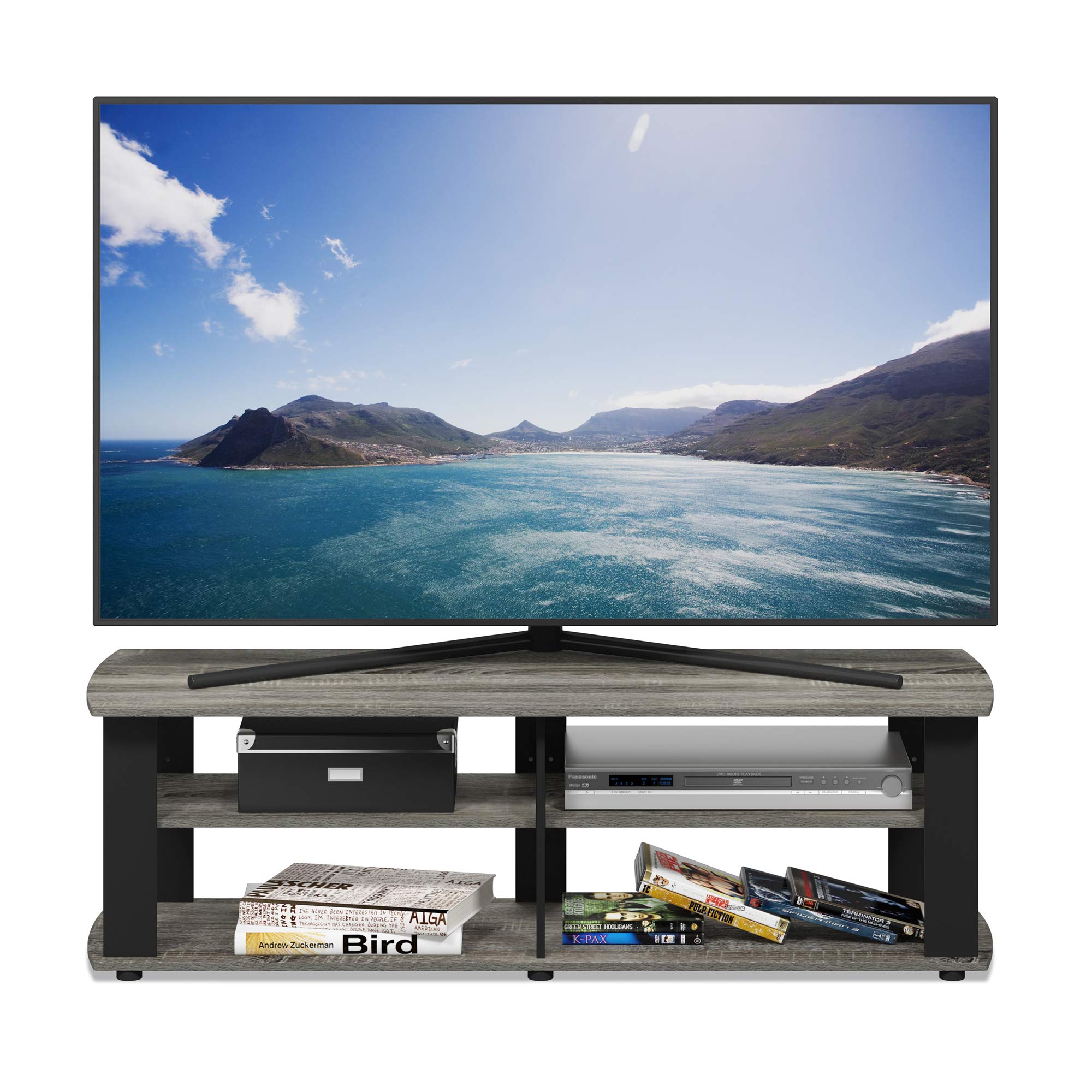 Furinno Nelly Meuble TV pour Centre de Divertissement Jusqu'à 49 pouces, Chêne Français