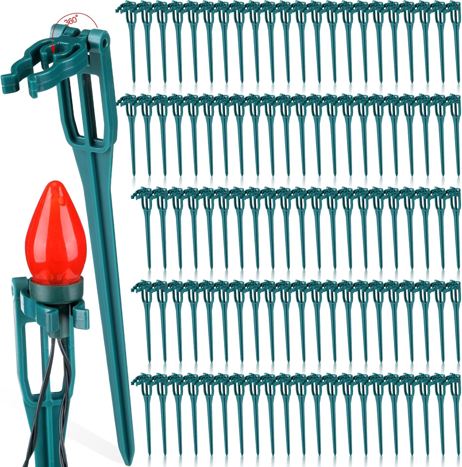 Suzile Christmas Light Stakes for C9 C7 9.5'' Tall Xmas Yard Stakes Plastic Christmas Lights Outdoor Universal Yard Lawn Holiday for Garden Lawn Path Walkway Holiday