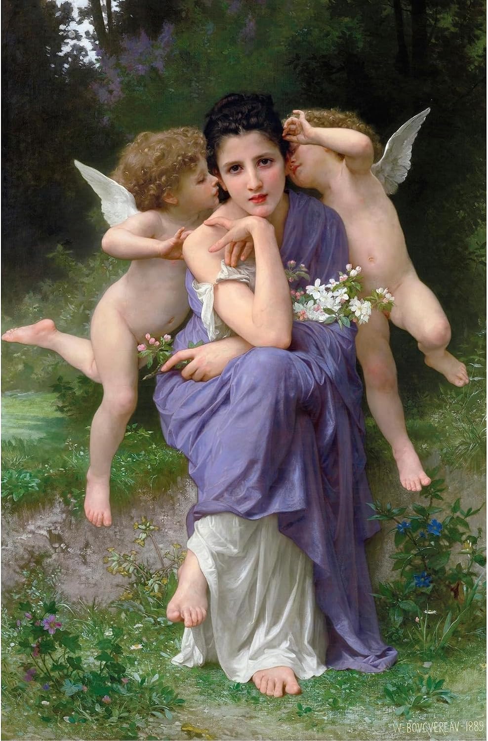 ArtDirect Spring Songs (1889) Unframed Art Print Giclee Poster by William Bouguereau - Ready for Framing with Customization Sizes 7x10, 9x14, 13x20, 24x36, 31x48 and 39x60 inches