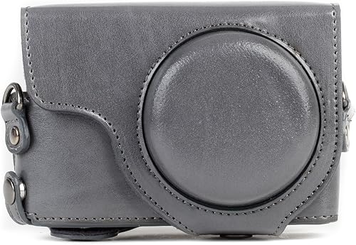 Miniatura 2 de MegaGear MG1261 Ever Ready - Funda de piel para cámara compatible con Panasonic Lumix DC-ZS80, DC-ZS70, DC-TZ95, DC-TZ90, color gris