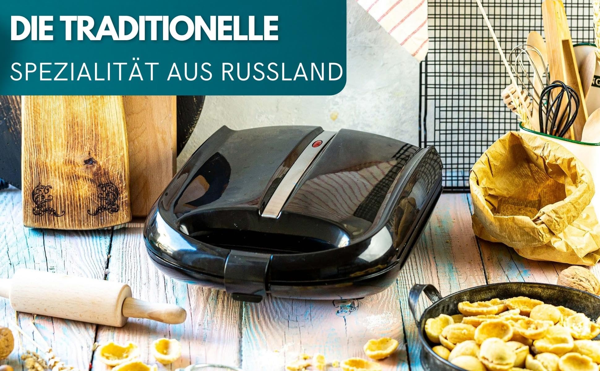 Zilan Elektrischer Nussbäcker | Cool-Touch-Griffe | 1400 Watt | Antihaftbeschichtung | Oreschniza | Waffeleisen | Zaubernuss | Nut Maker | Oreschkis (Creme White)