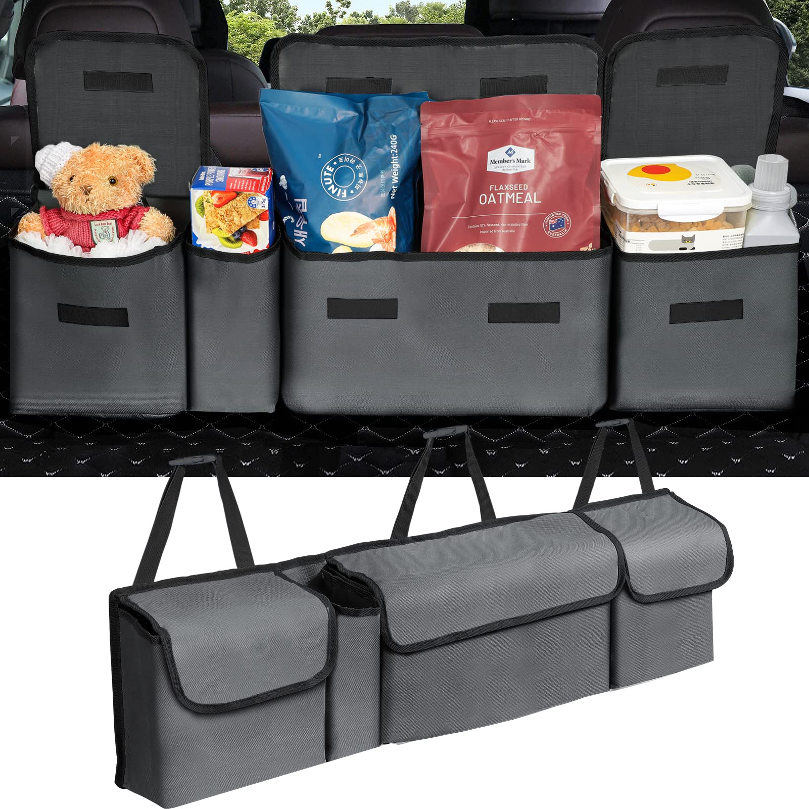 Photo 1 of Car Organizer, Yecaye Trunk Organizer, Large Capacity Dark Grey ?5.1"D x 36.2"W x 10"H