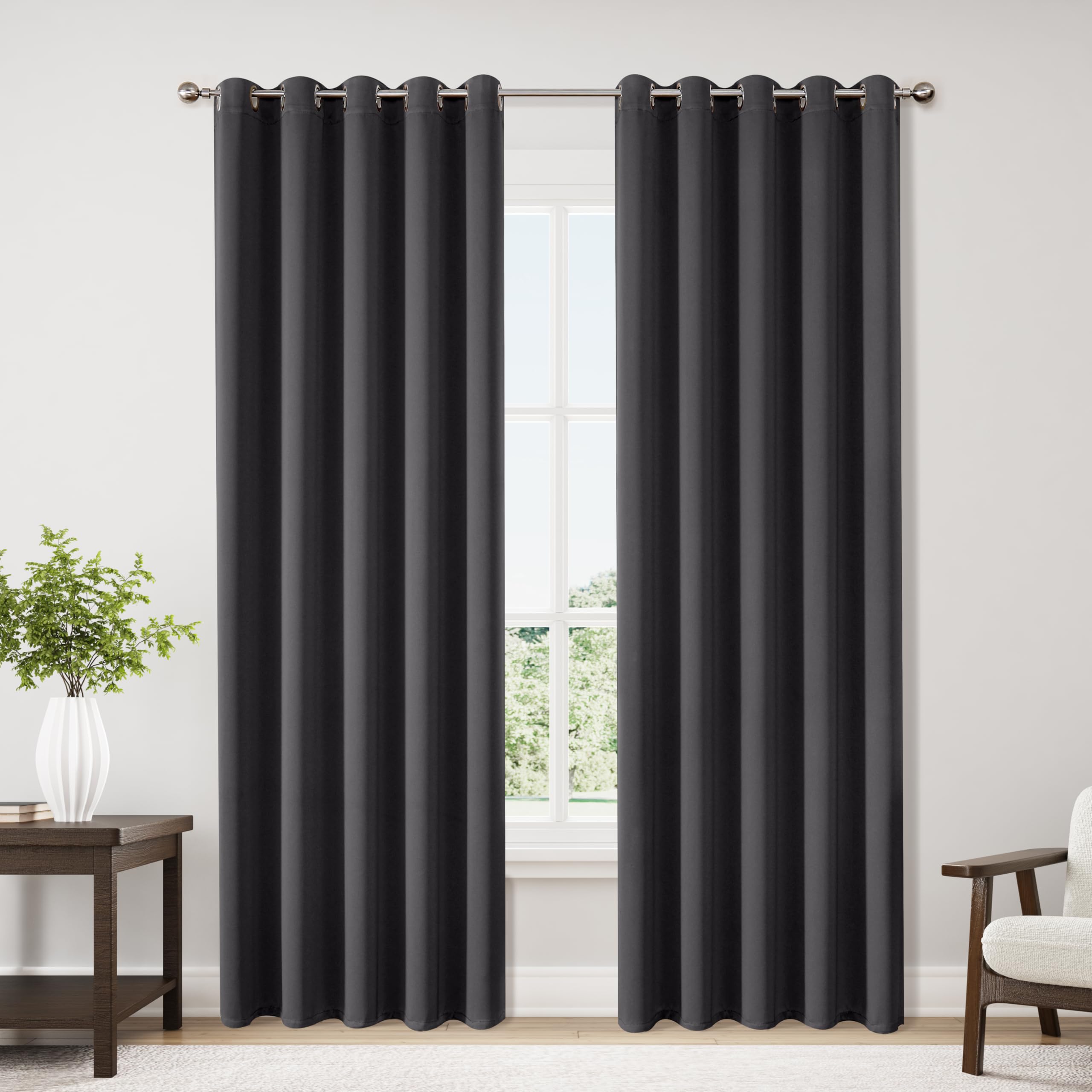 ChrisDowa Blackout Curtains for Bedroom and Living Room 70 Inches Wide