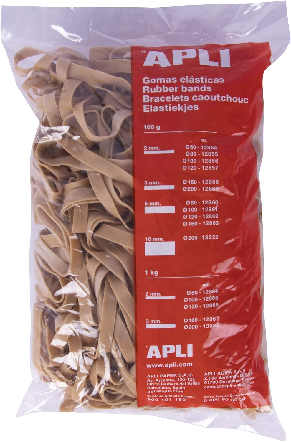 APLI 14899 Rubber Bands 120 x 10 mm in Bag 1 kg