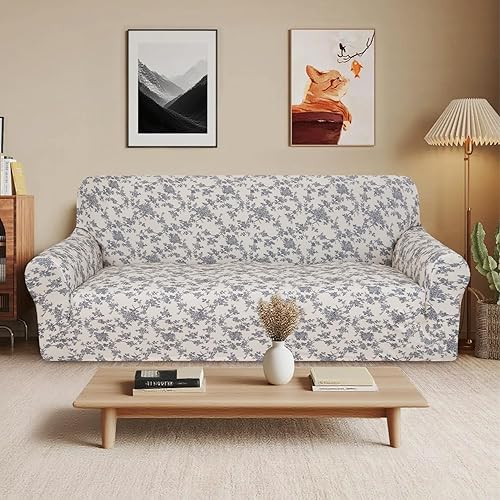 Miniatura 5 de ALIECOM Funda impermeable 100% impermeable para sofá de 3 plazas, apta para mascotas, lavable para perros, funda elástica con estampado, protector