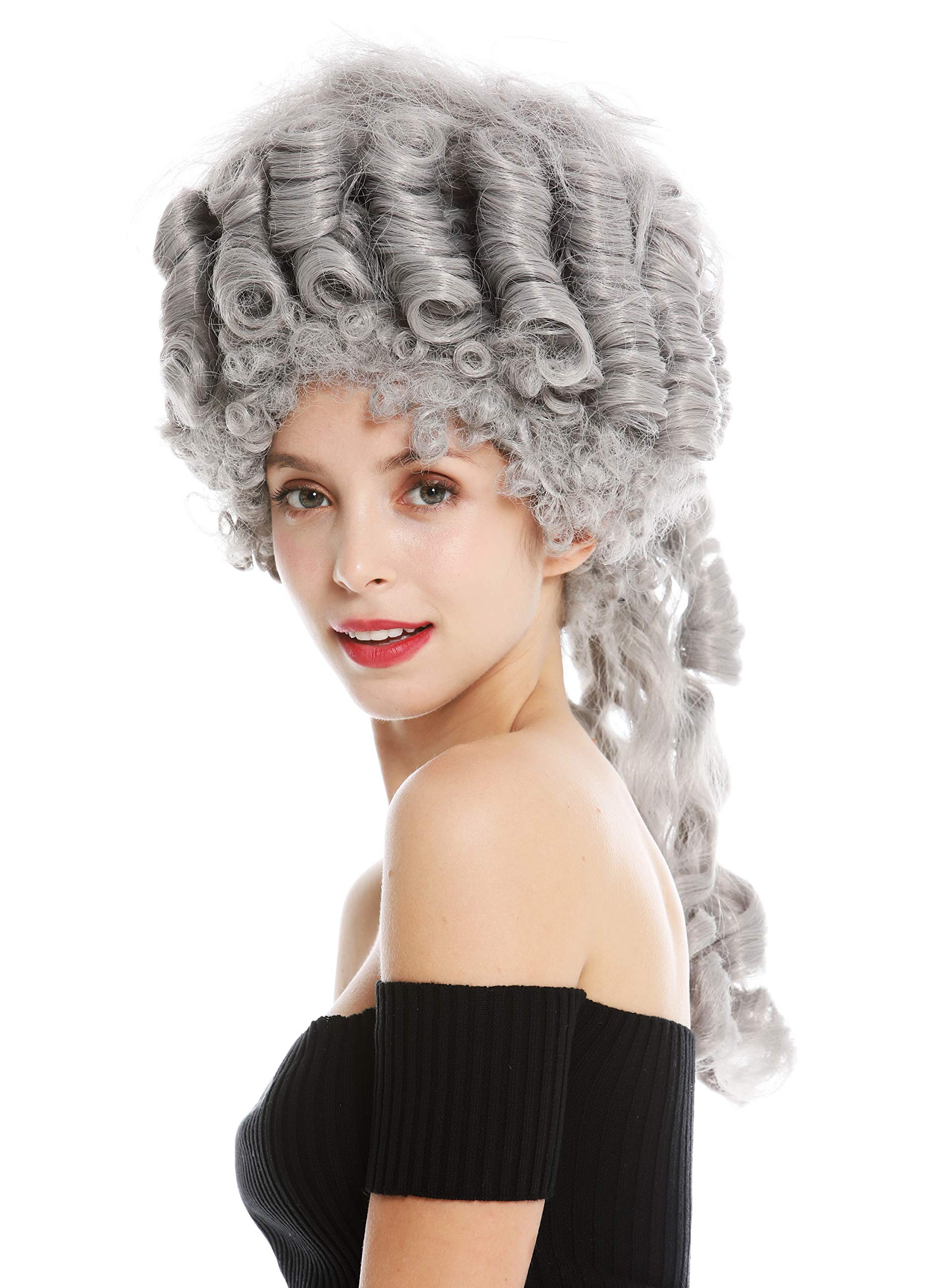 WIG ME UP - 91029-ZA68E Parrucca Donna Carnevale Storica Barocco Nobiltà Grigio Maria Antonietta Pompadour Acconciatura cotonata Beehive 50 cm