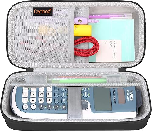 Canboc Funda para calculadora gráfica de color Texas Instruments TI-Nspire CX II CASTI-Nspire CX IITI-Nspire CX CAS, cables de malla para bolsa,