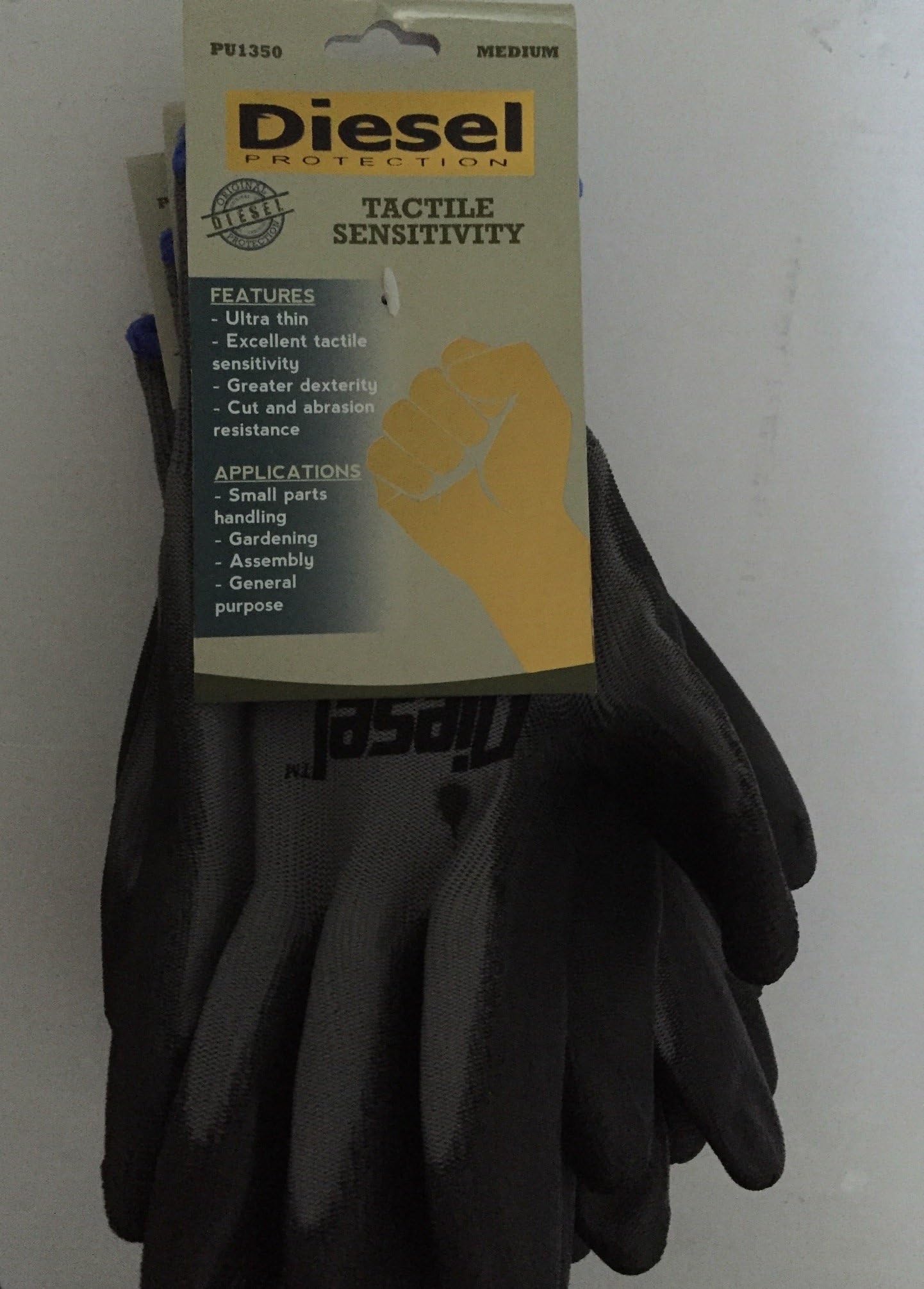 6 Pk, Diesel Protection Gloves General Purpose Tactile Sensitivity - Medium