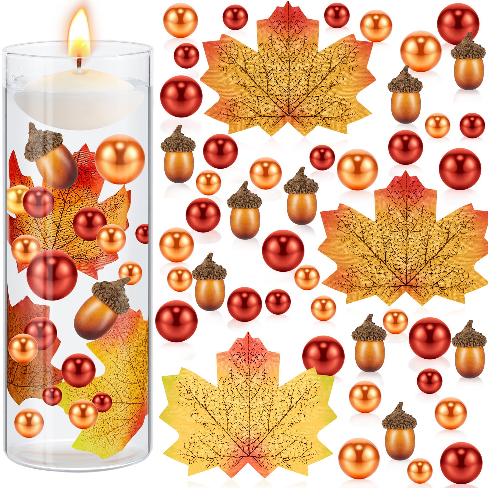 Perles de remplissage de vase d'automne et gel d'eau pour centre de table flottant