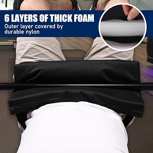 Miniatura 4 de TOBWOLF Almohadilla cuadrada de empuje de cadera, almohadilla gruesa de alta densidad para ejercicios de glúteos, almohadilla protectora de espuma