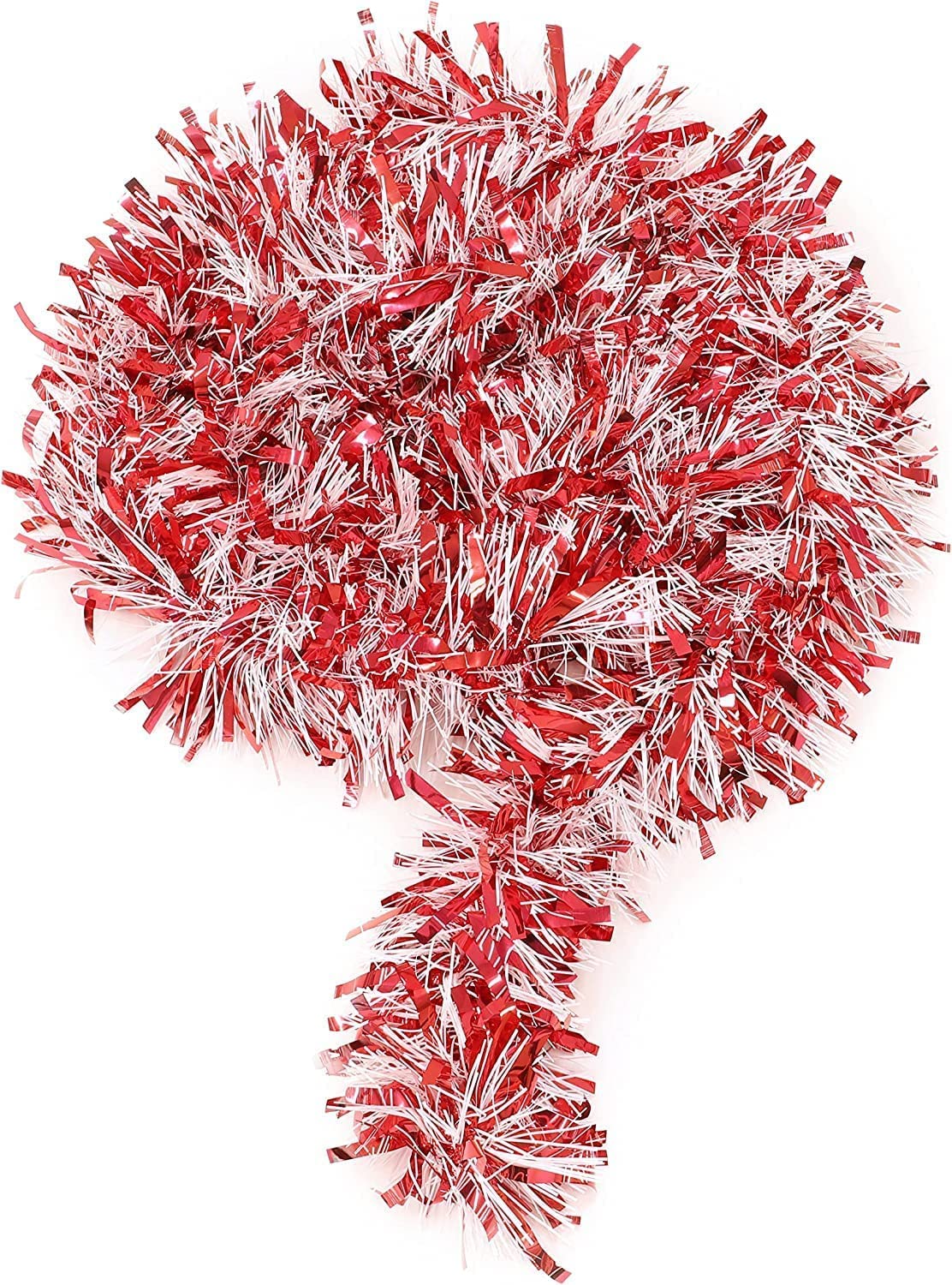 Toyland Red/White Toyland® 2 Metre Chunky & Fine, & Tinsel - Christmas Tree Decoration