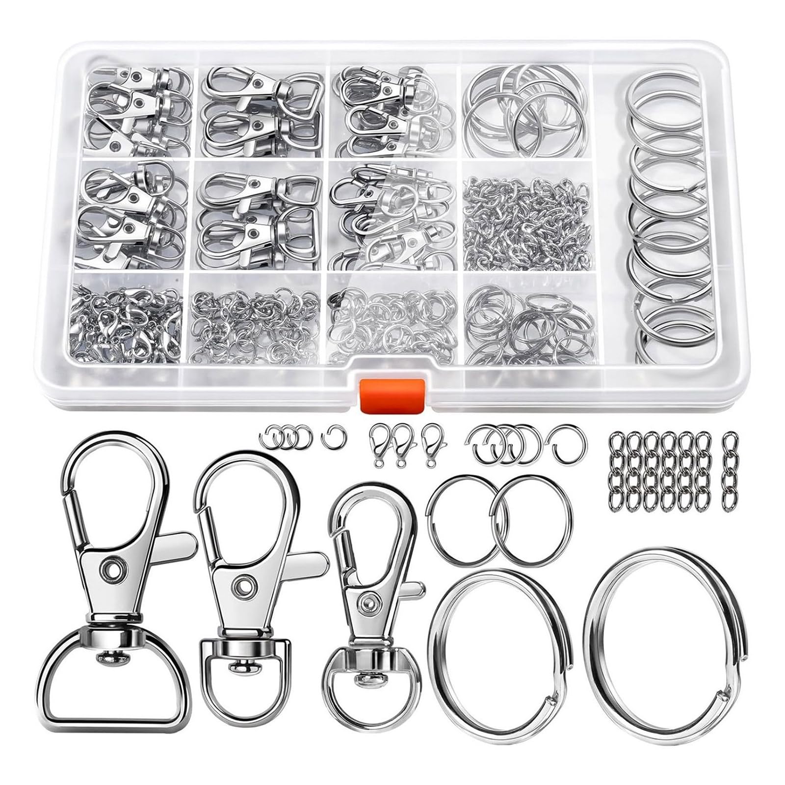 Mousqueton rotatif pour clés et bijoux : lot de 265 attaches en métal Uitndvyte