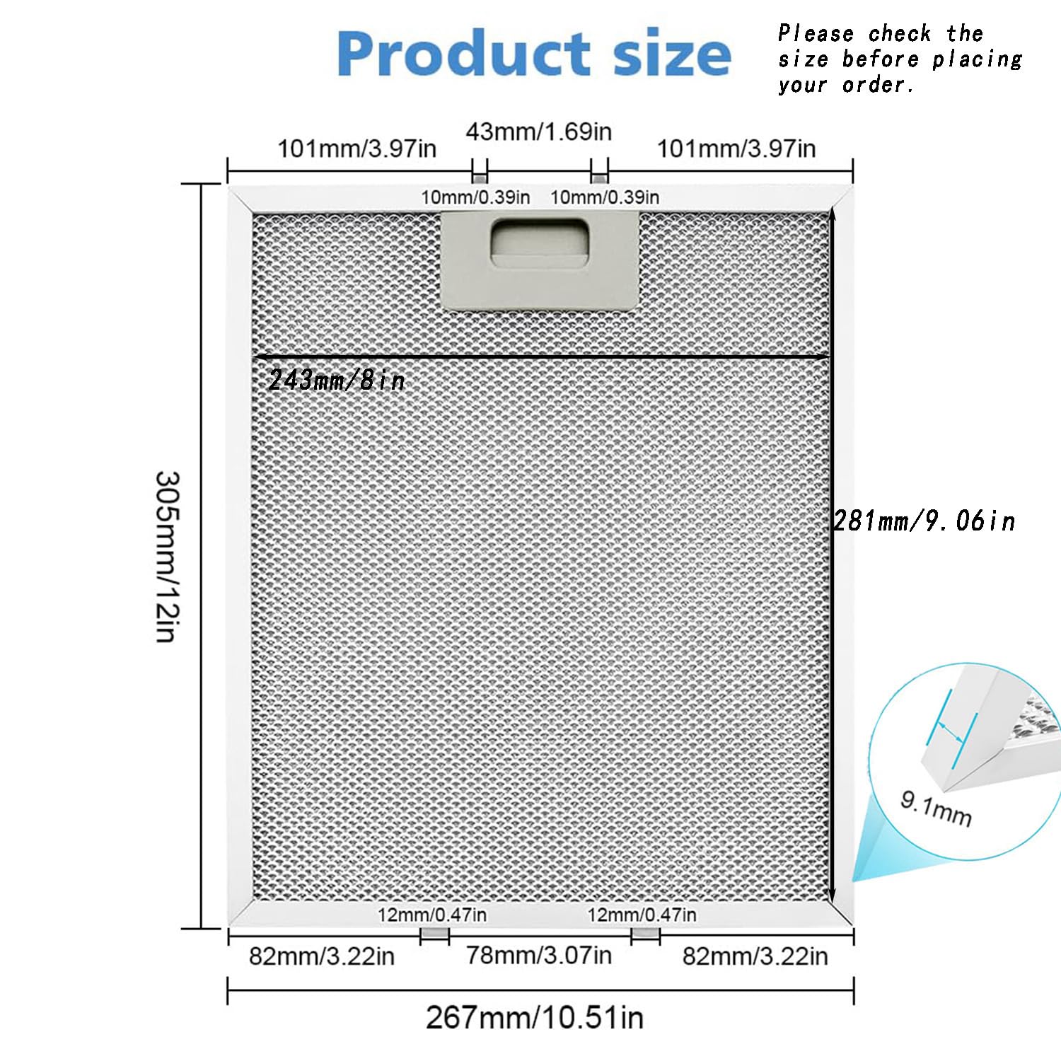 3 Pièces Filtre Hotte Aspirante, Filtre En Aluminium, Filtre Anti-Graisse Lavable, Filtre à Graisse Métallique Pour Hottes Aspirantes De Nombreuses Grandes Marques (305x267mm)