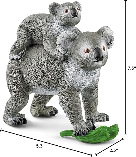 Miniatura 4 de Schleich Wild Life - Figura de koala para madre y bebé, juguete de animal auténtico y altamente detallado, duradero para la educación y el juego