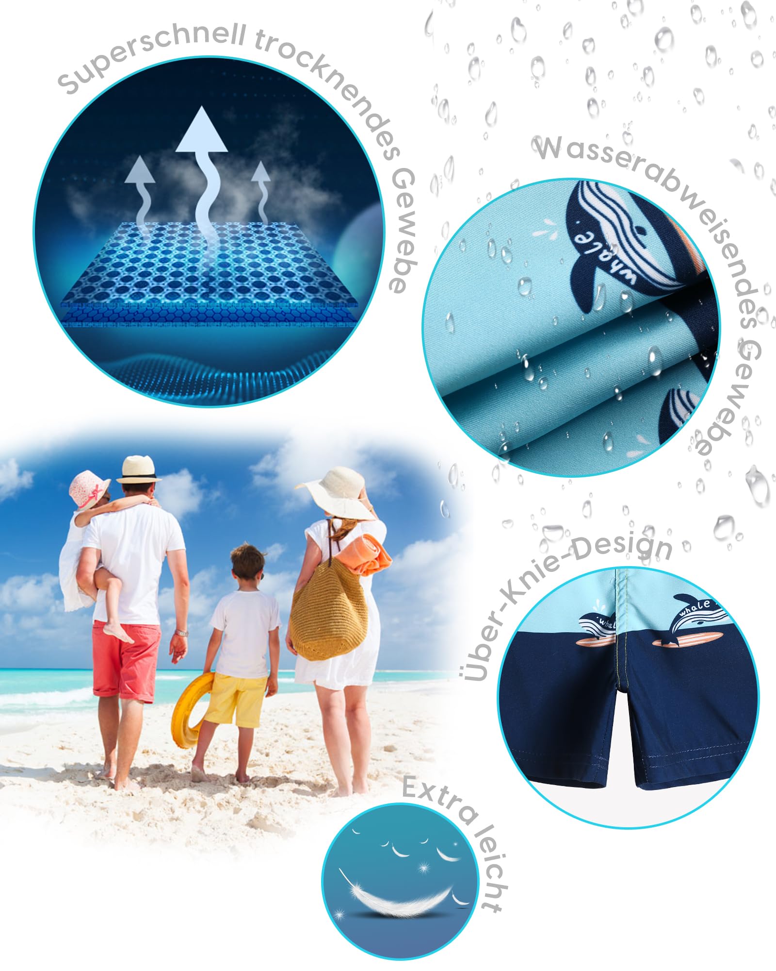 maamgic Bañador Niño Ropa de Baño para Natación Secado Rápido Interior de Malla Shorts de Natación VÍA Multiple