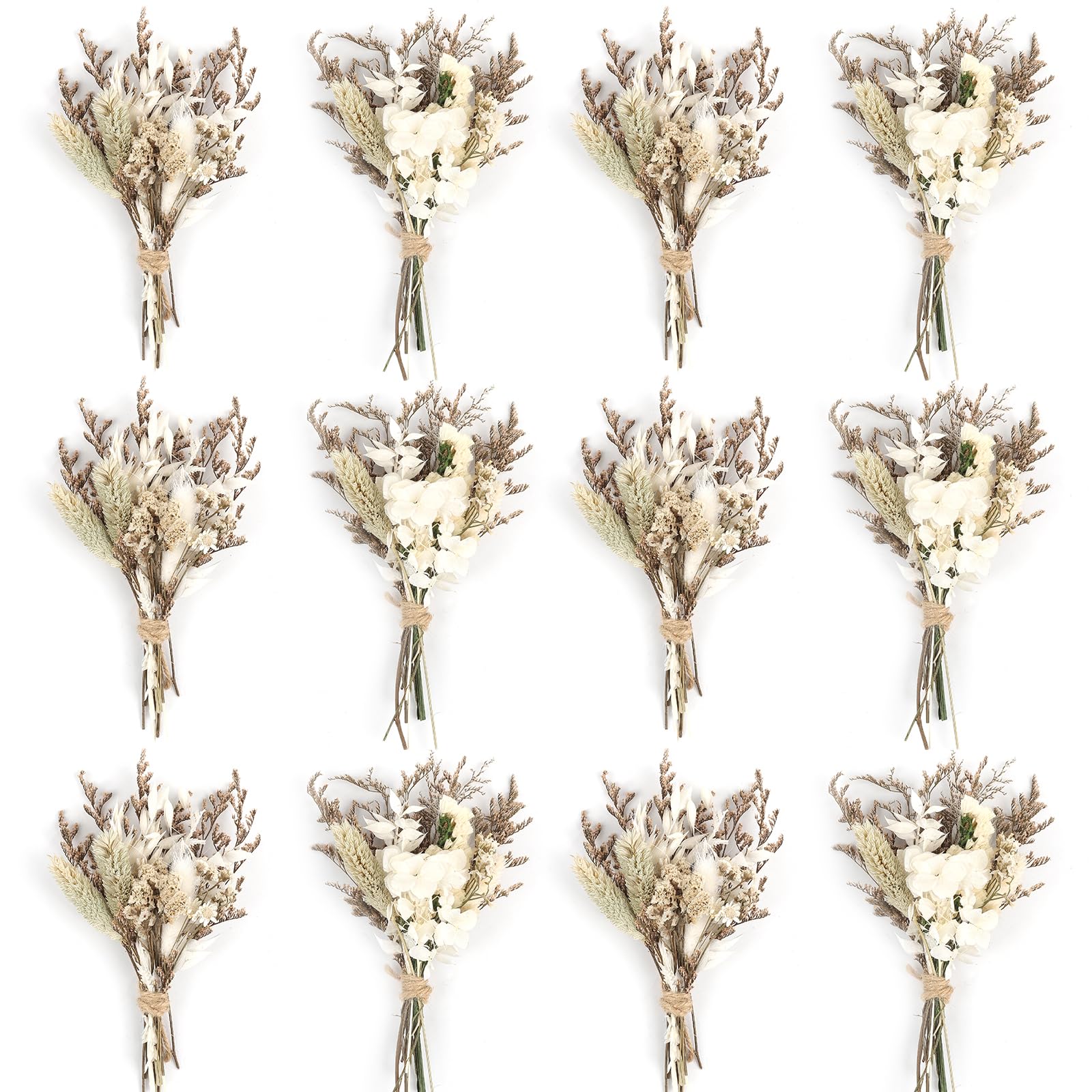 mini bouquet fleurs séchées - lot de 12