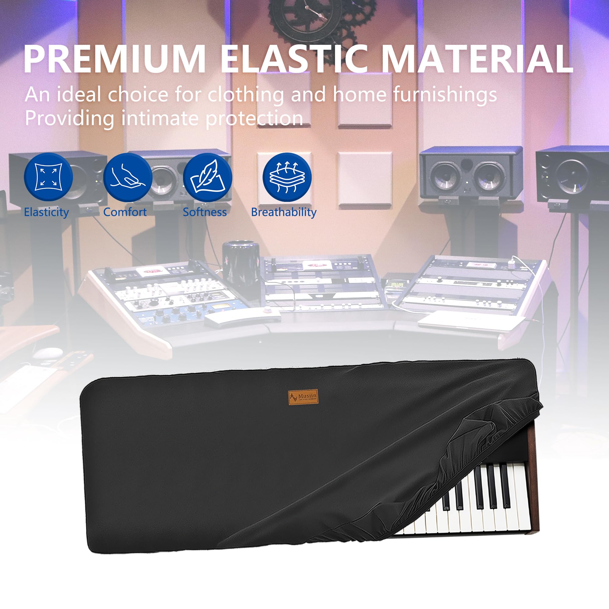 Musiin Pro Shield: Ultimate Stretch-fit Chinlon Keyboard Cover - Water & Dust Resistant, Compatible with Korg Pa5X61-Key Workstation