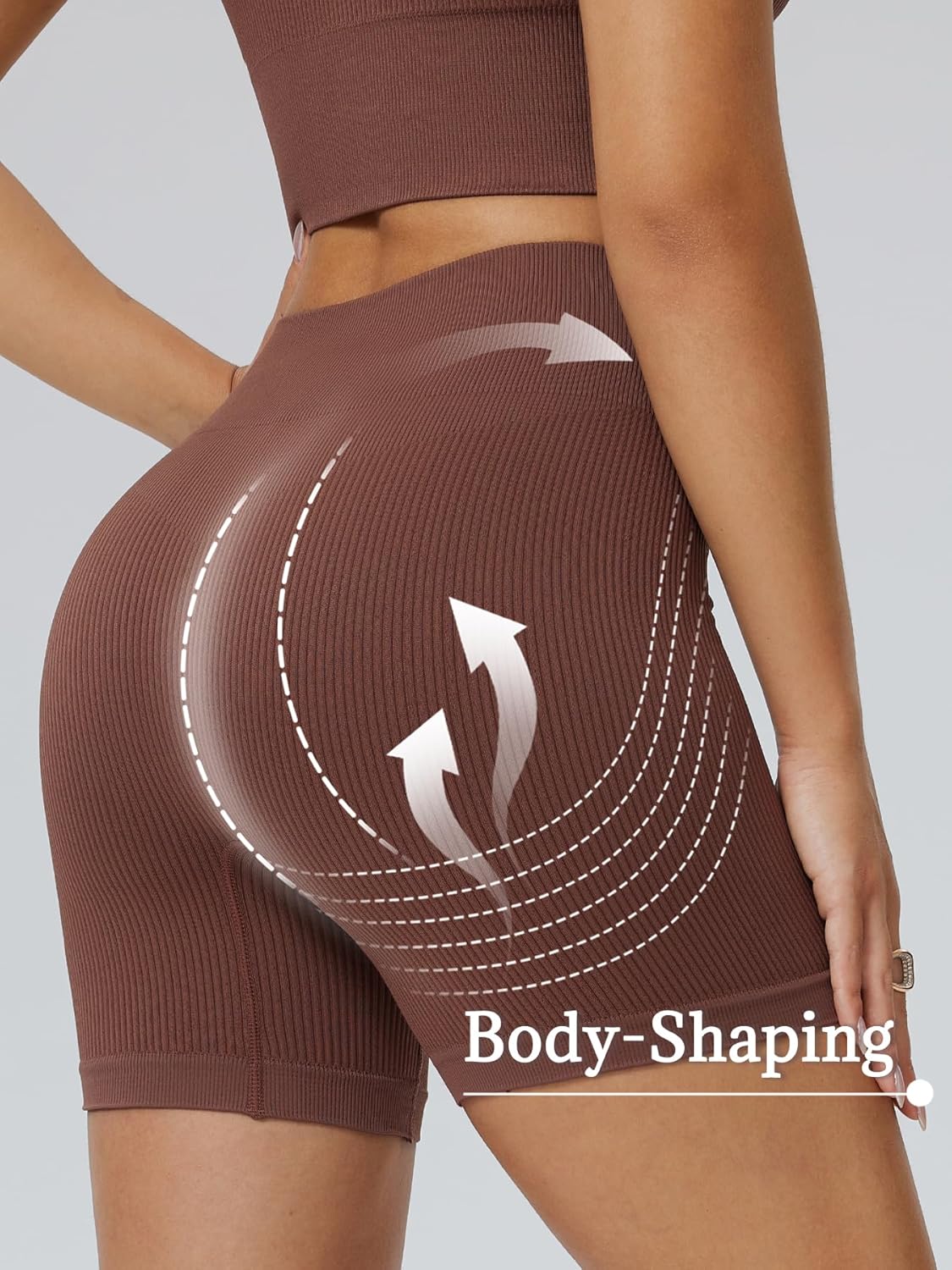 Women's Workout Gym Shorts – 5” High Waist Seamless Tummy Control, Biker Shorts Booty Athletic Shorts for Yoga - Image 2