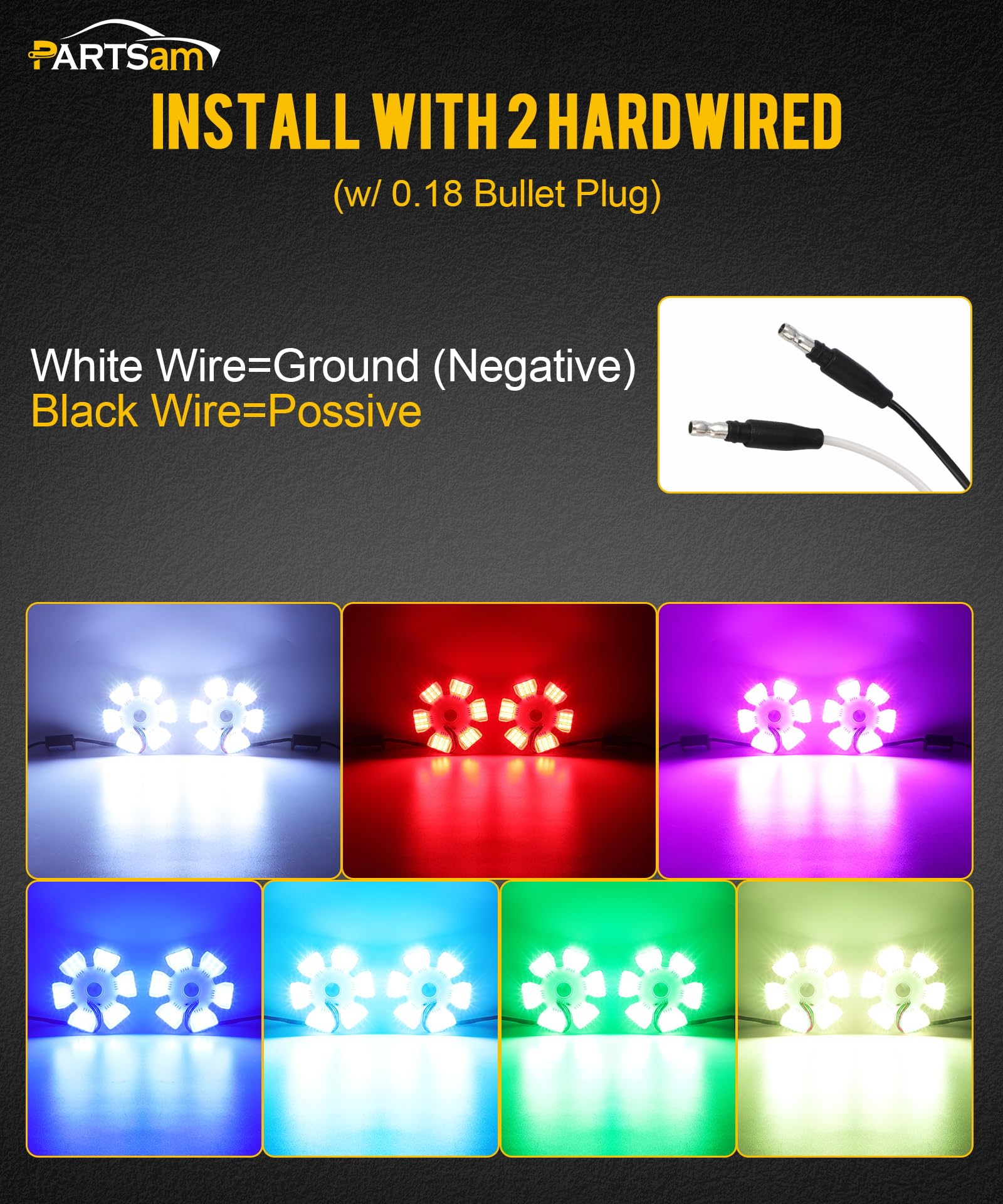 Trux Accessories 15" Non-Painted Standard/Donaldson Louvered Front Air Cleaner LED Light Bar Kit For Peterbilt - Foto 5