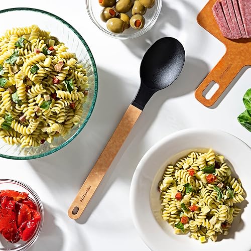 Miniatura 10 de Epicurean Utensilios de cocina de la serie Gourmet de corte, cuchara ranurada, natural+negro