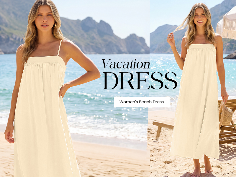 beach dresses on amazon MEROKEETY Women's Summer Linen Sundress Boho Maxi Dress, Apricot, S