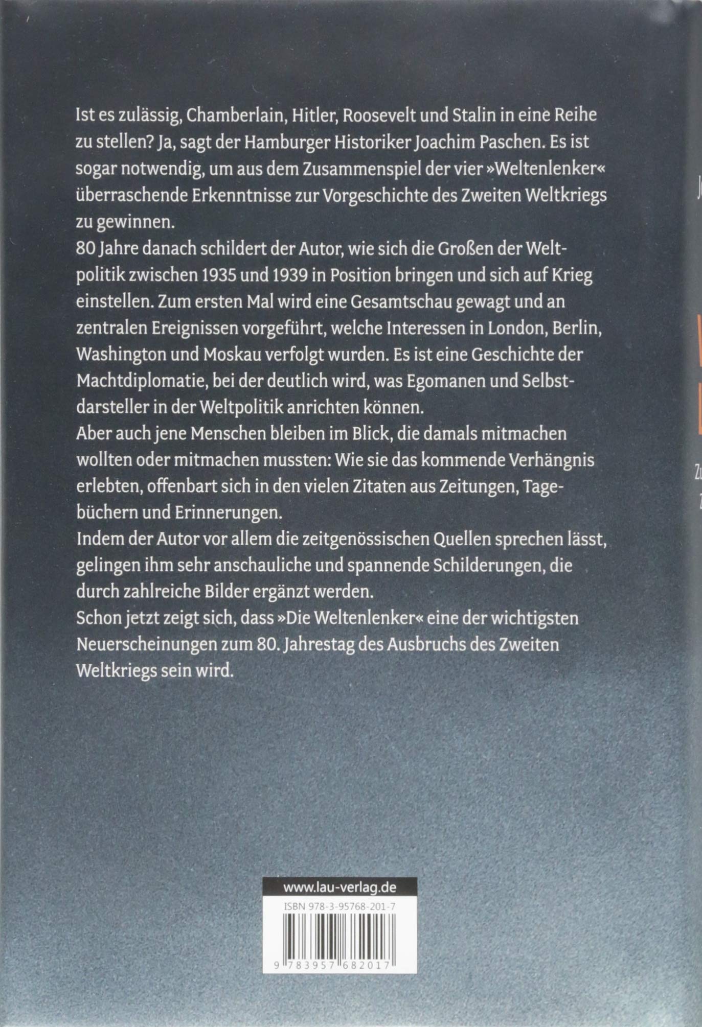 Die Weltenlenker: Zur Vorgeschichte des Zweiten Weltkriegs
