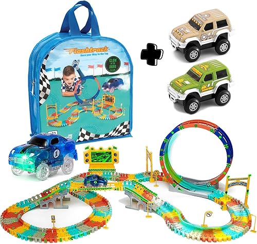 JITTERYGIT Paquete de regalo de Navidad con 2 jeeps adicionales, que brilla en la oscuridad, flexible, increíble, juego de carreras de coches,