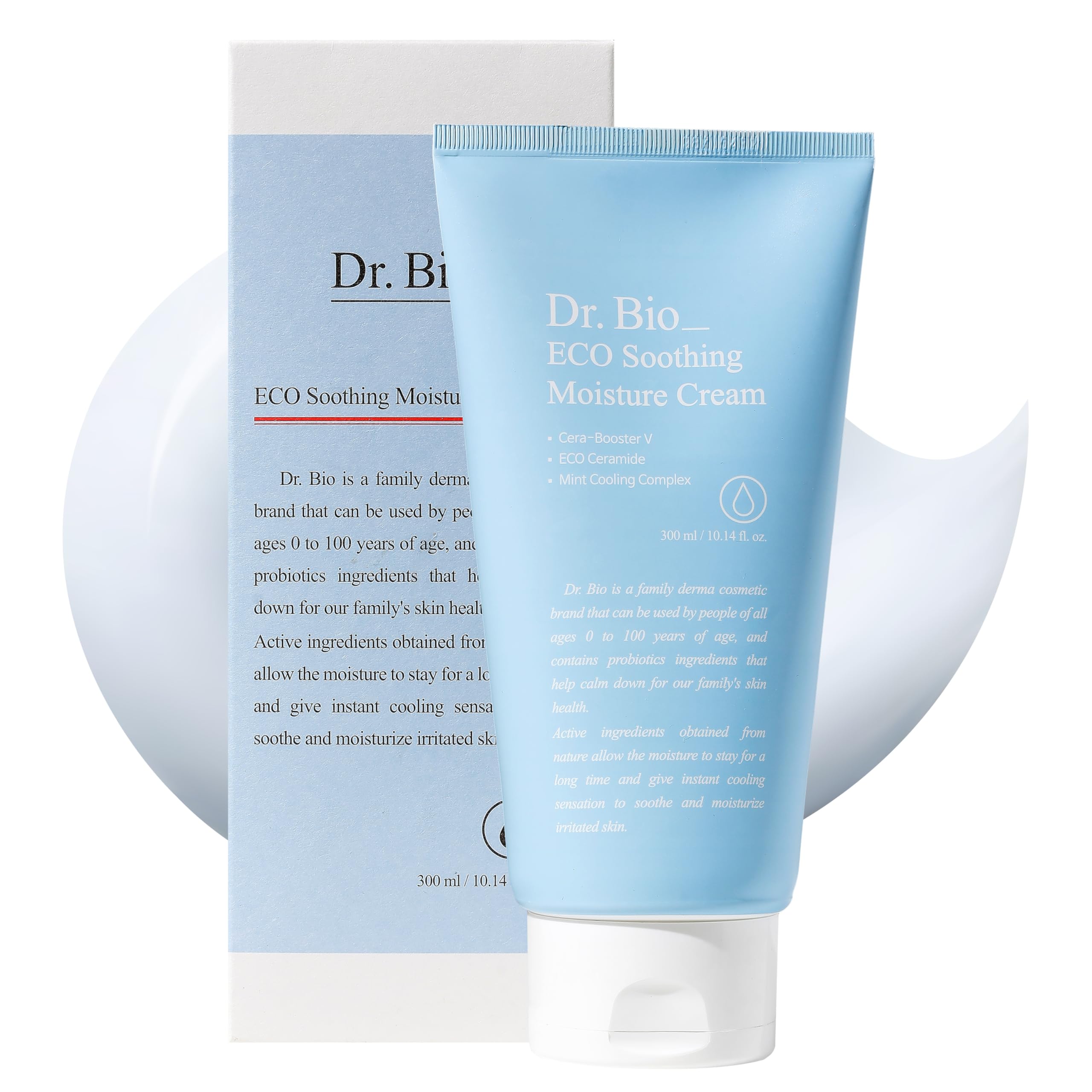 Eco Soothing Moisture Cream, Moisturizer with Probiotics for Sensitive Skin & Dry Skin, Hydration and Soothing Relief for Face and Body, Cooling Immediately, Lightweight, Korean Skin Care