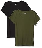 Women&apos;s Slim-Fit Cap-Sleeve Scoop Neck T-Shirt&comma; Pack of 2