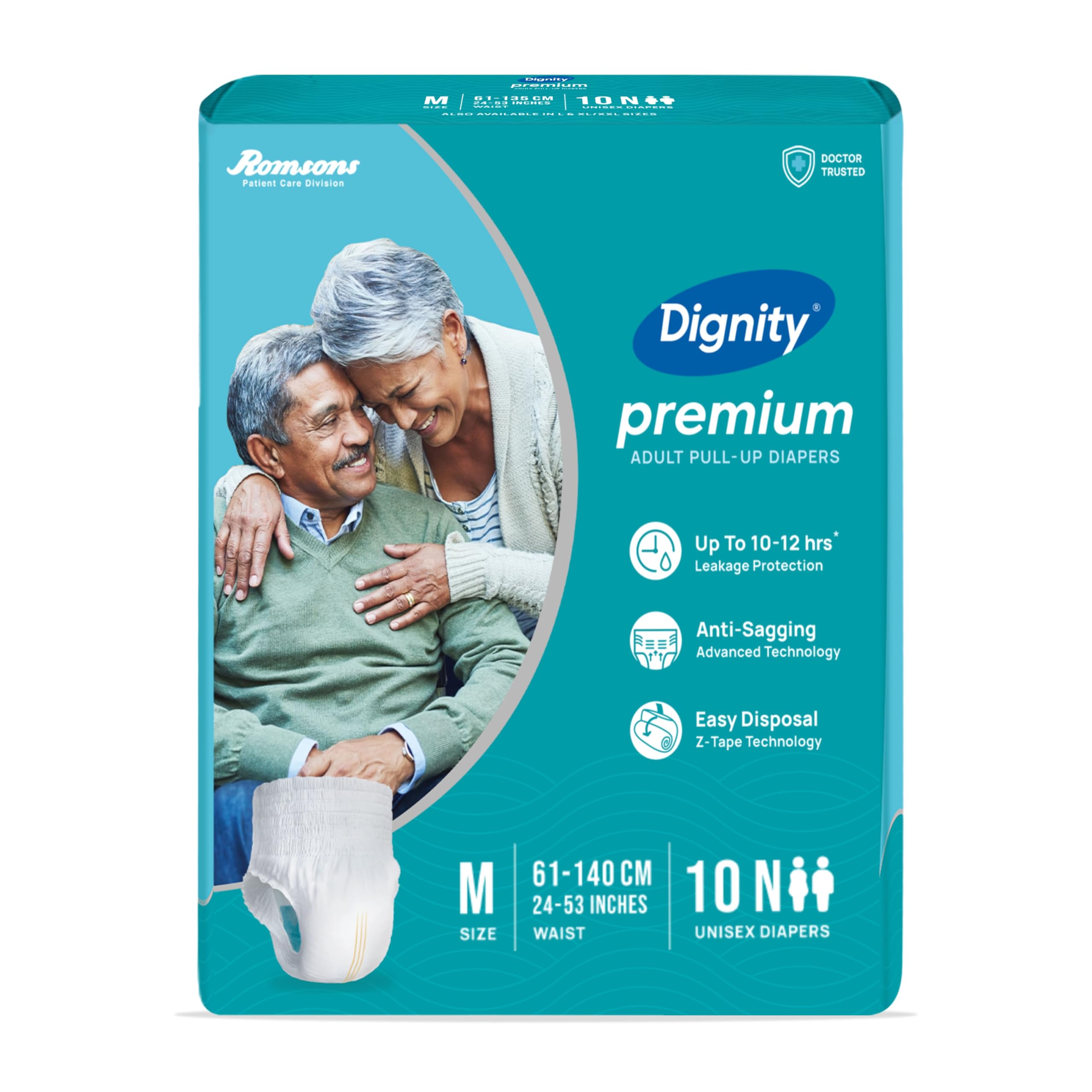 DIGNITY Premium Pant Style Adult Diapers - M (40 Pieces) With Wetness Indicator and Leakage Protection Upto 10-12 Hrs. - Image 2 thumbnail
