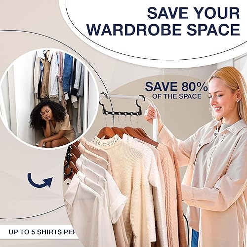 Miniatura 2 de Paquete de 12 perchas para ropa, transforma y mejora el espacio de tu armario, diseñadas para una organización óptima, sostiene múltiples camisas y
