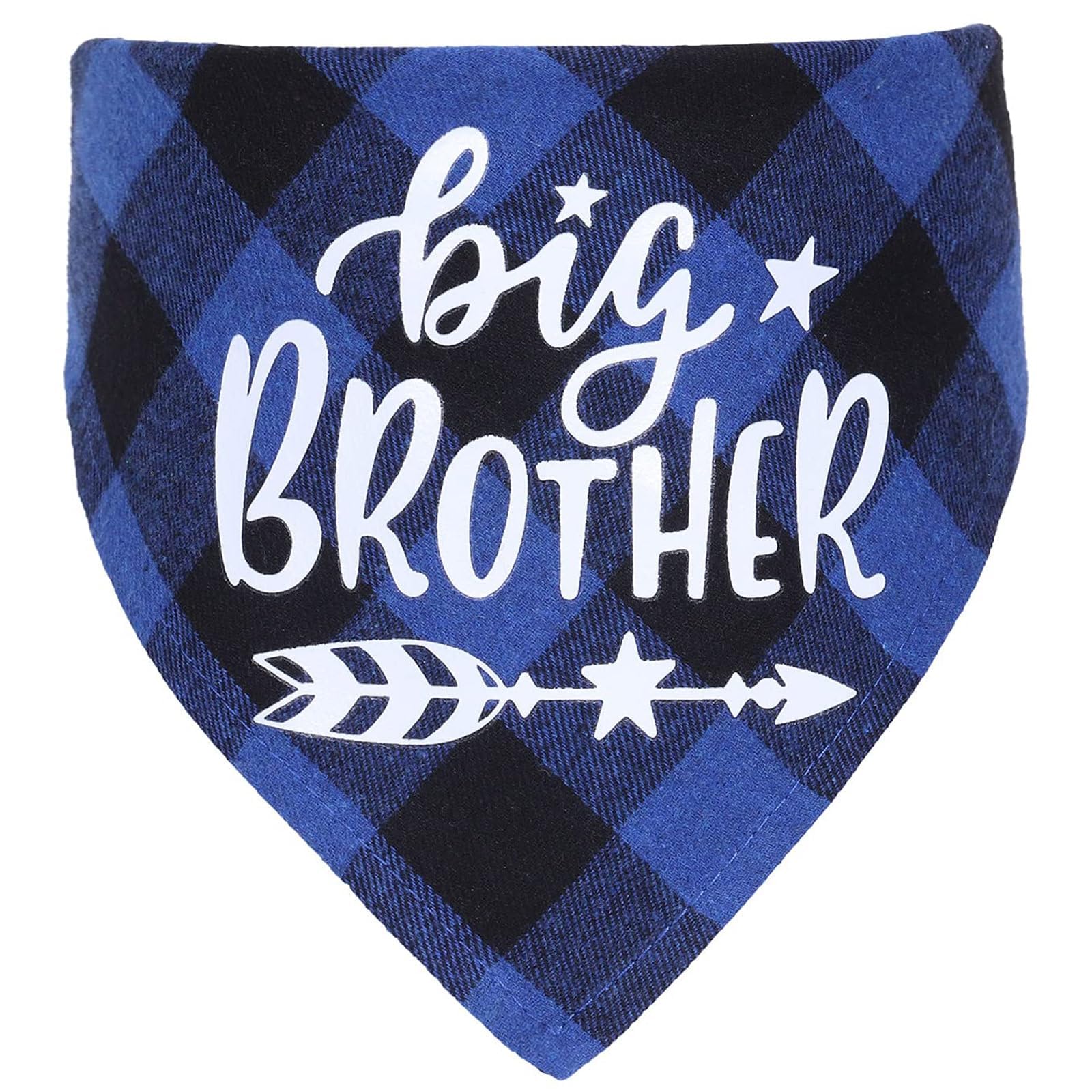 Plaid Dog Bandana Scarf,Big Sister Brother Dog Bandana Buffalo Pla id Triangle Dog Scarf Reversible Plaid Triangle for Small Medium Dogs Pets (blue)