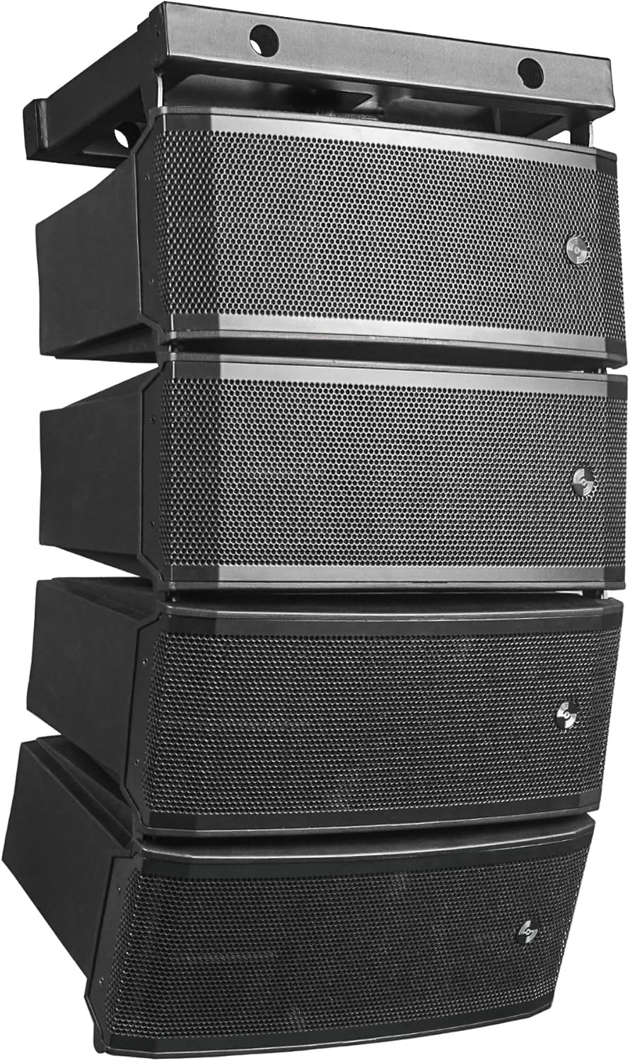 Sound Town CARPO Series Line Array System with One Dual 6.5-inch Powered Line Array Speaker, One Dual 6.5-inch Passive Speaker, Flying Frame, Black(CARPO-LA62F)