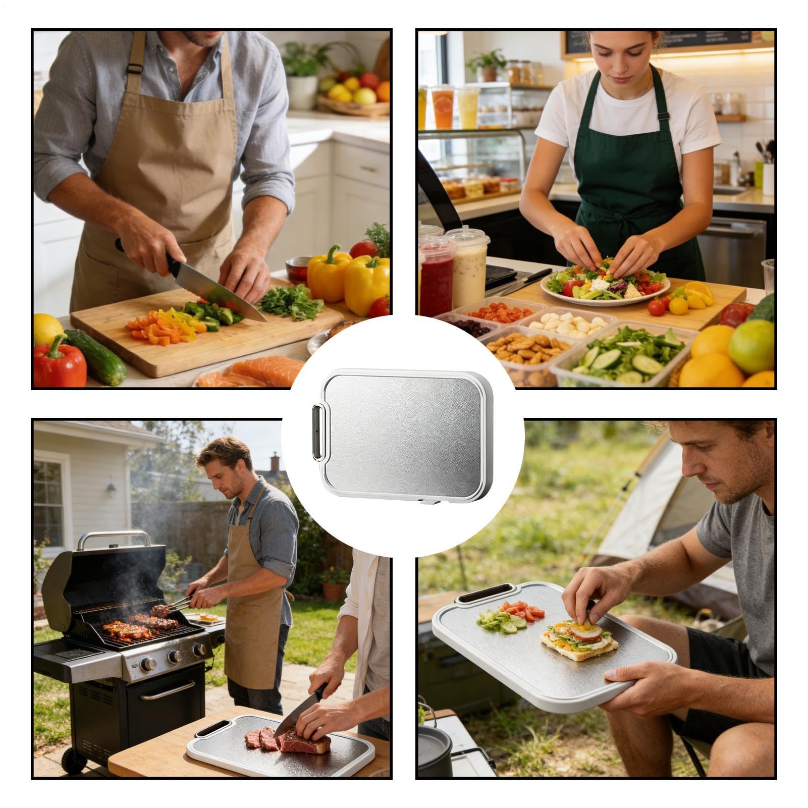 Tablas de Cortar de Titanio para Cocina Doble Cara y Antideslizante | Tabla para Picar Utensilio de Cocina para Preparar Alimentos