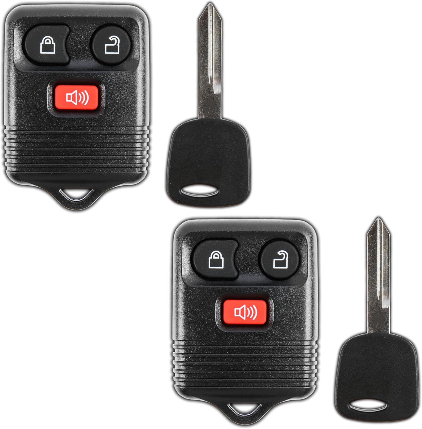 KeylessOption Keyless Entry Remote Control Fob Uncut Blank Car Ignition Key For GQ43VT11T, CWTWB1U345 (Pack of 2)