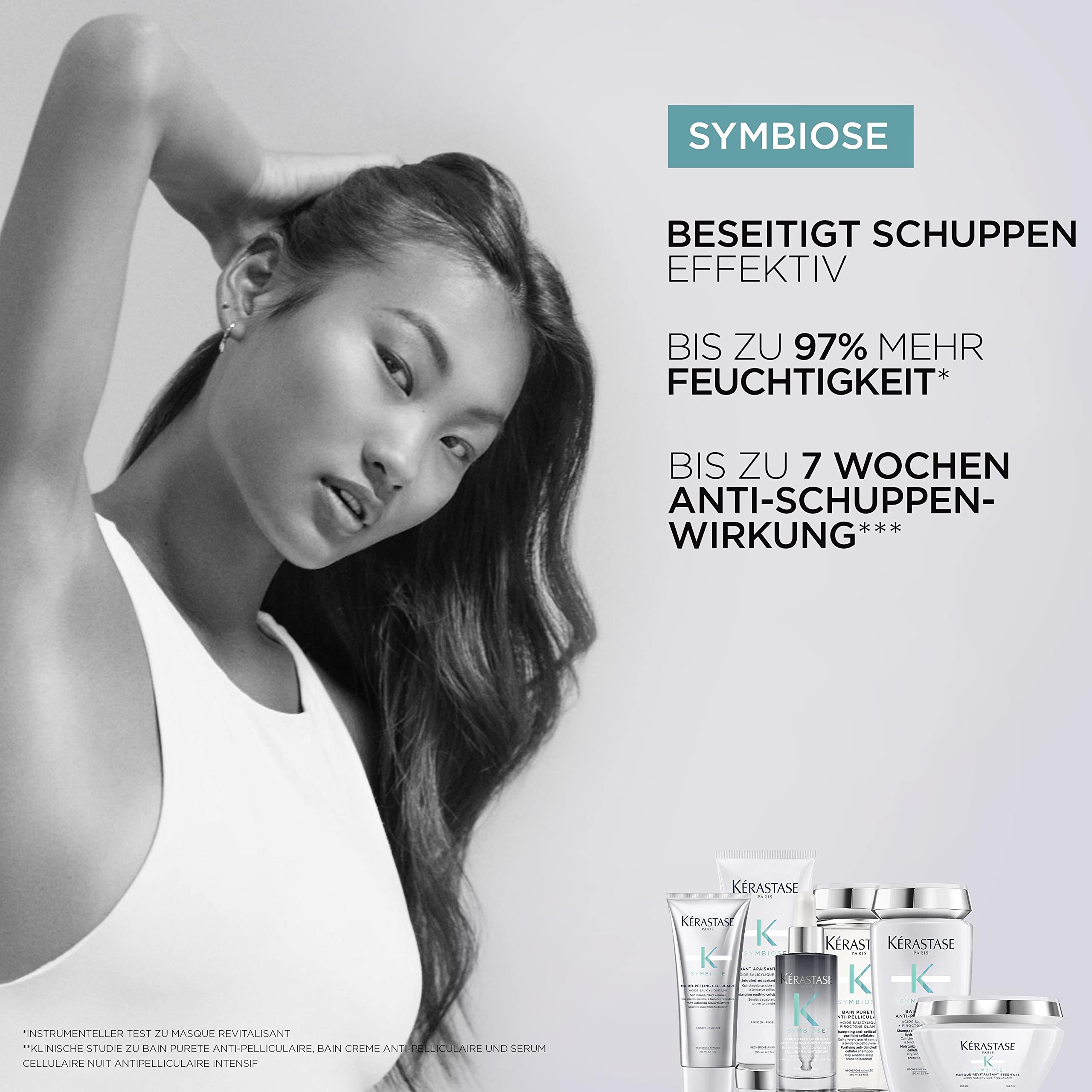 Kérastase Symbiose, Feuchtigkeitsspendendes Anti-Schuppen Shampoo, Für trockene und empfindliche Kopfhaut, Ohne Sulfate und Silikone, Bain Crème Anti-Pelliculaire, 250 ml