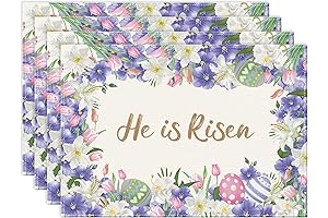 NLUS He is Risen Placemats Set of 4: A Spiritual Touch to Easter Celebrations