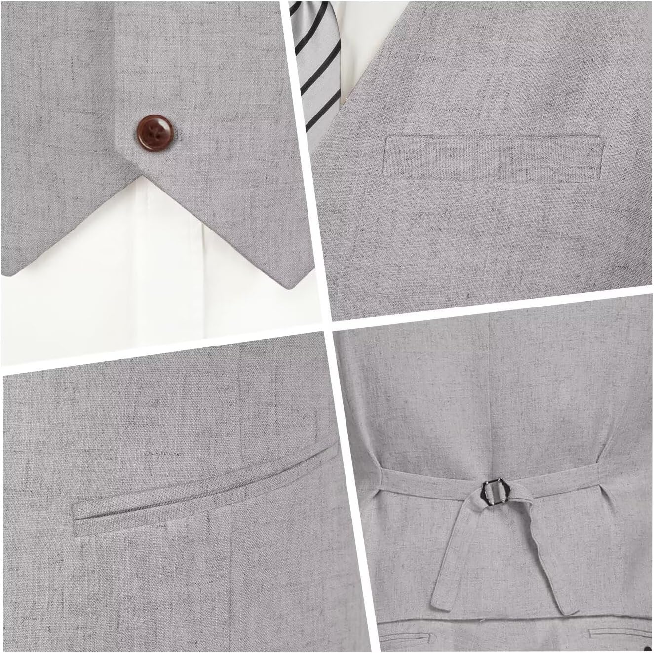 High-End Suits Wedding Suits 2 Pieces Slim Fit Vest Pant Groomsmen Tuxedos Summer Casual Linen Men Suit for Men - Image 4