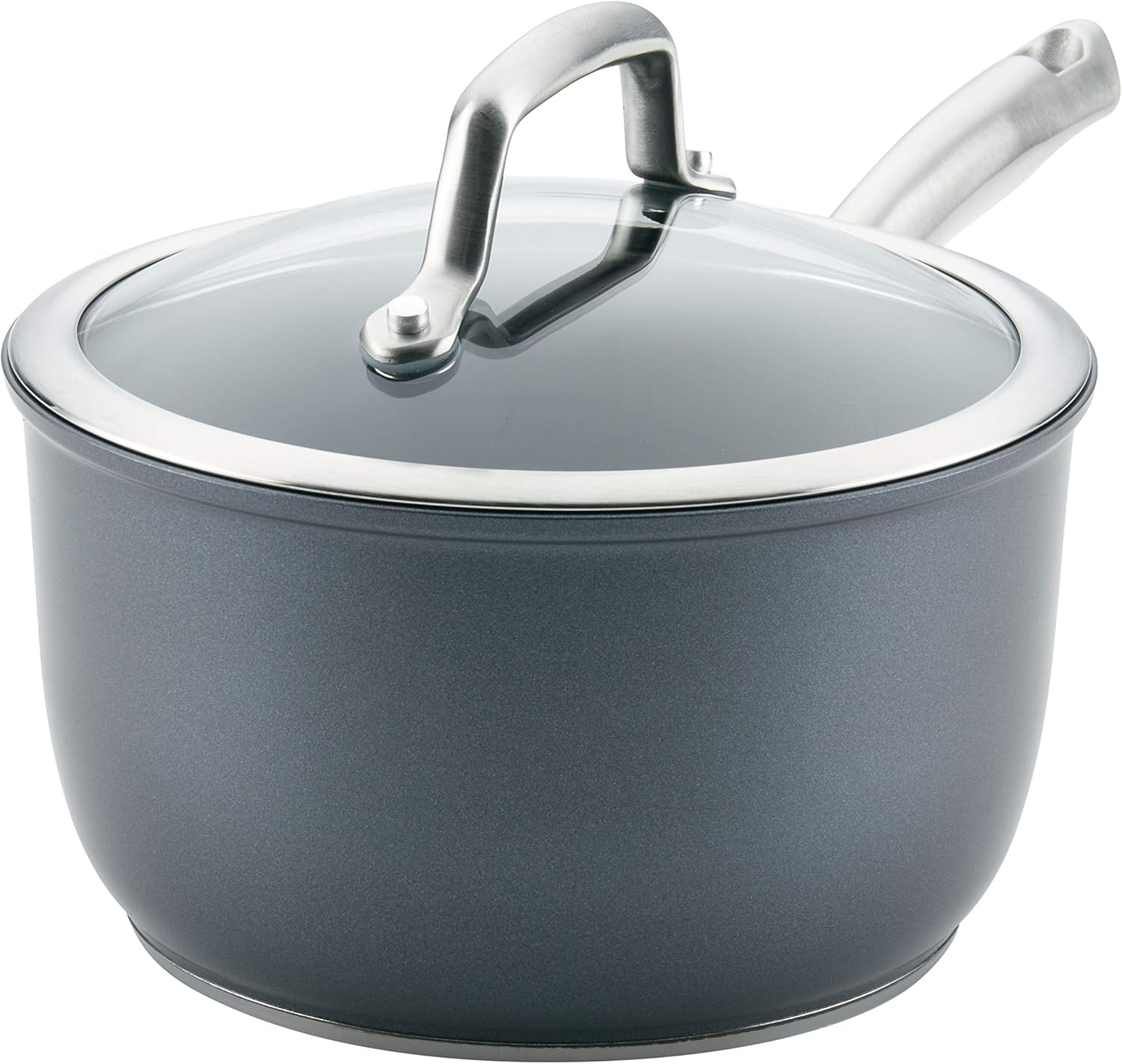Anolon Accolade Forged Hard-Anodized Precision Forge Saucepan with Lid, 2.5 Quart, Moonstone Anolon Accolade Forged Hard-Anodized Precision Forge Saucepan with Lid, 2.5 Quart, Moonstone