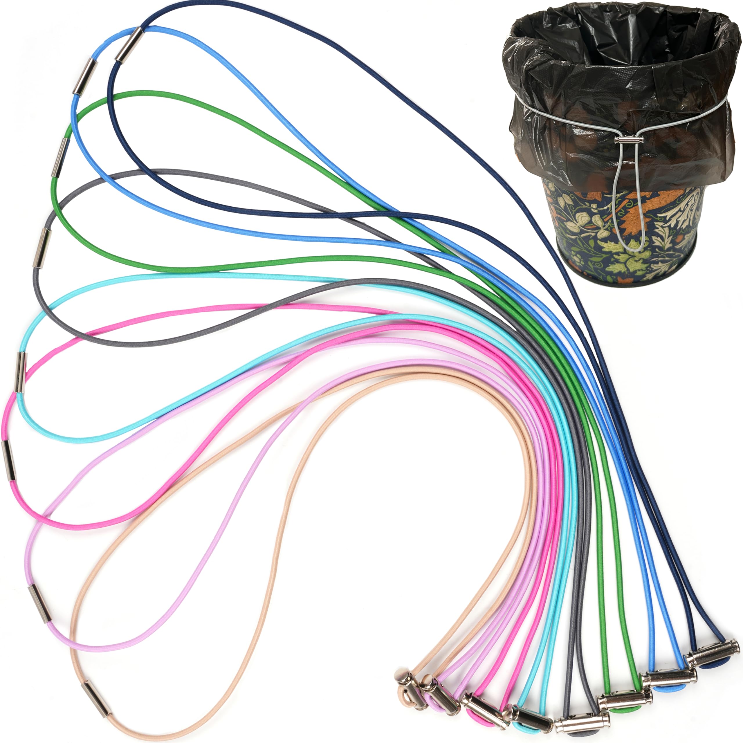 Large Rubber Bands 8 Pcs Trash Can Bag Bands Elastic Bands,Trash Can Bag Bands for Kitchen 13 to 30 Gallon Garbage Cans