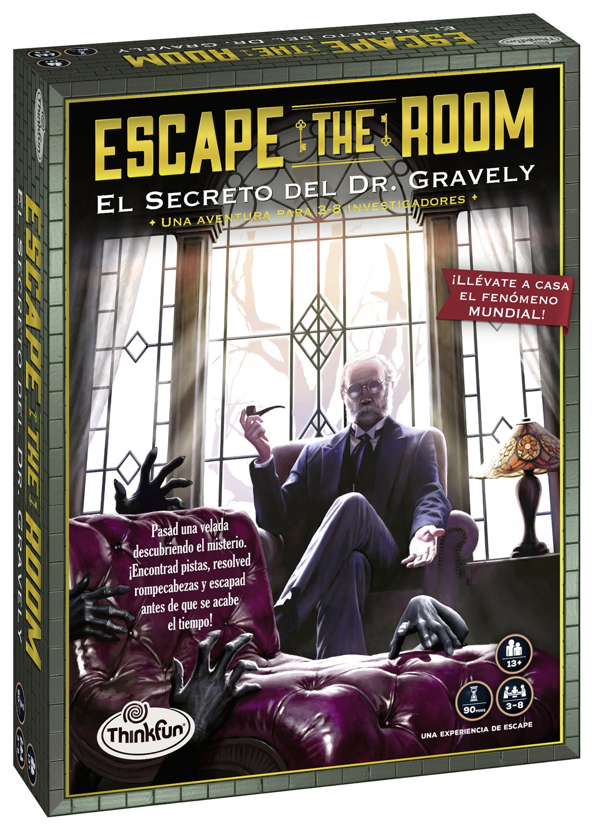 ThinkFun 76311, Escape The Room: Dr. Gravely, Jeu de société, Version espagnole, 3-8 Joueurs, Âge recommandé 13+