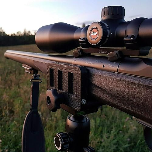 Miniatura 7 de Rifle Saddle Mount Rifle Clamp Adaptador de montaje de trípode Soporte de disparo de trípode preciso (negro)