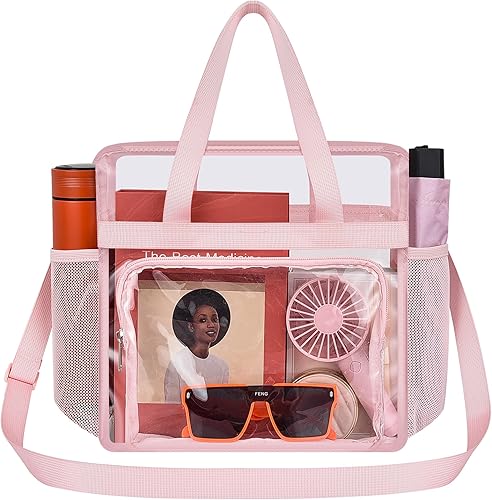 Vista 337 de Oraben Bolsa transparente transparente aprobada para estadios de 12 x 6 x 12 pulgadas, bolsa de estadio para trabajo, juegos deportivos, gimnasio